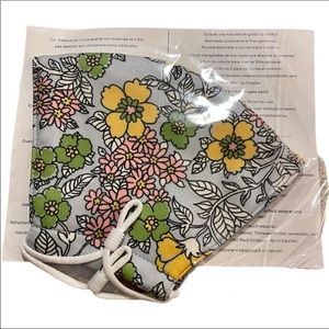 Tory Burch Face Mask Light Blue Floral Print